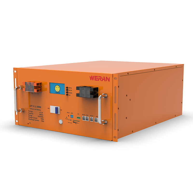 WERAN WRL-48200RO 51,2V 200Ah LiFePO4 stojanová baterie (10,24kWh) – 8000 cyklů, vysoký proud, modulární solární úložiště