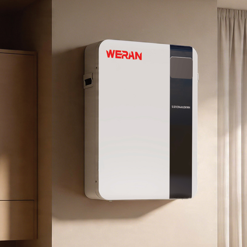 WERAN 51,2V 100Ah 5,12kWh nástěnná LiFePO4 baterie pro rezidenční skladování solární energie